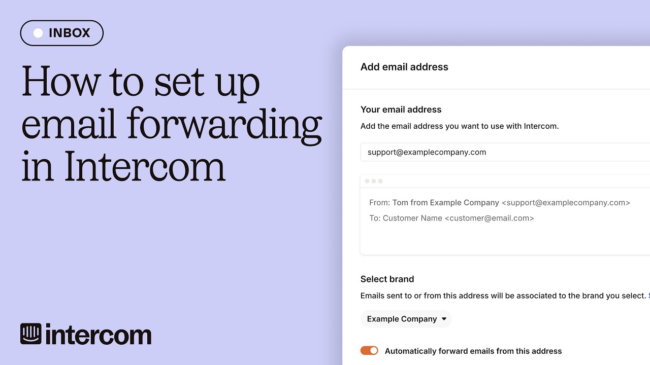 How to forward your customers' emails to Intercom