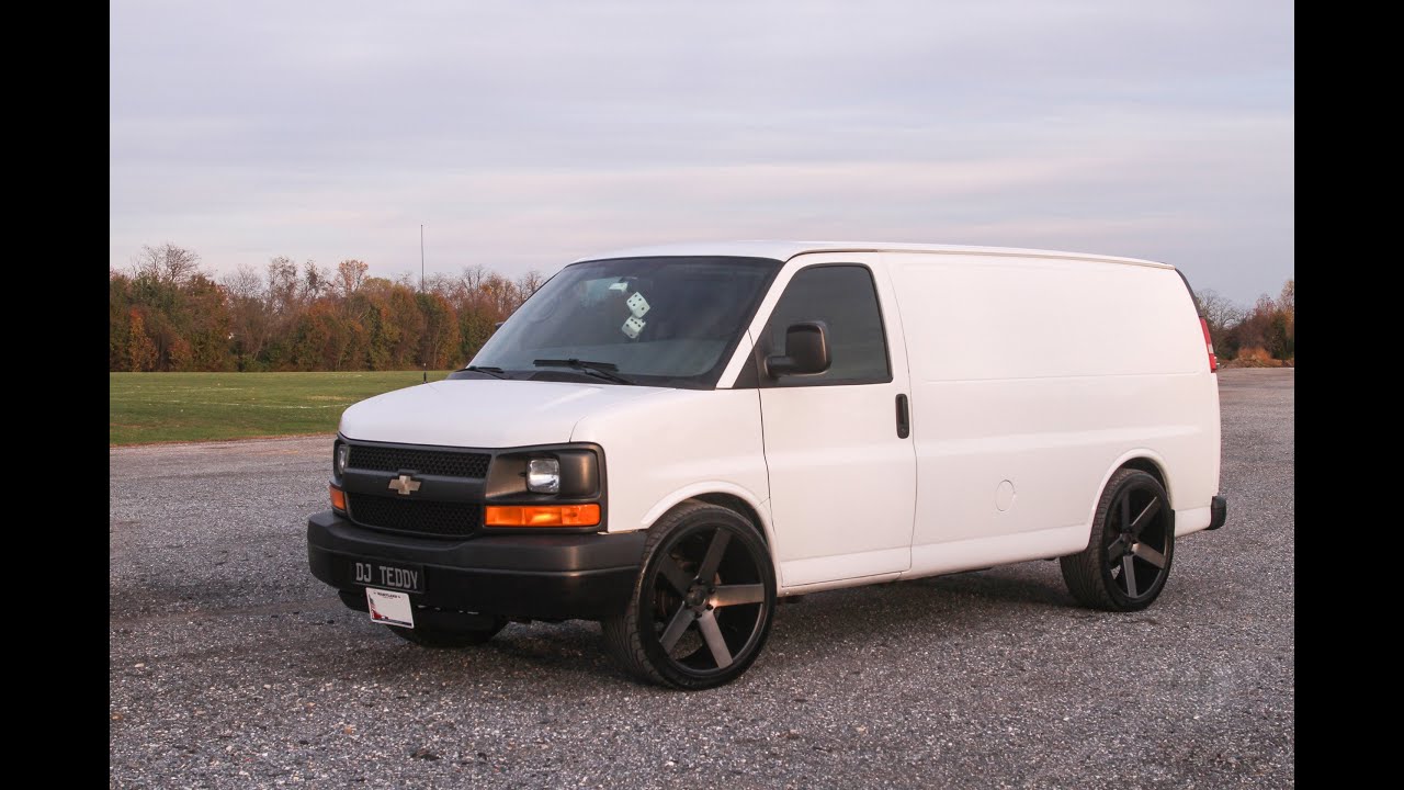 2008 Chevy Express van with Dub Ballers