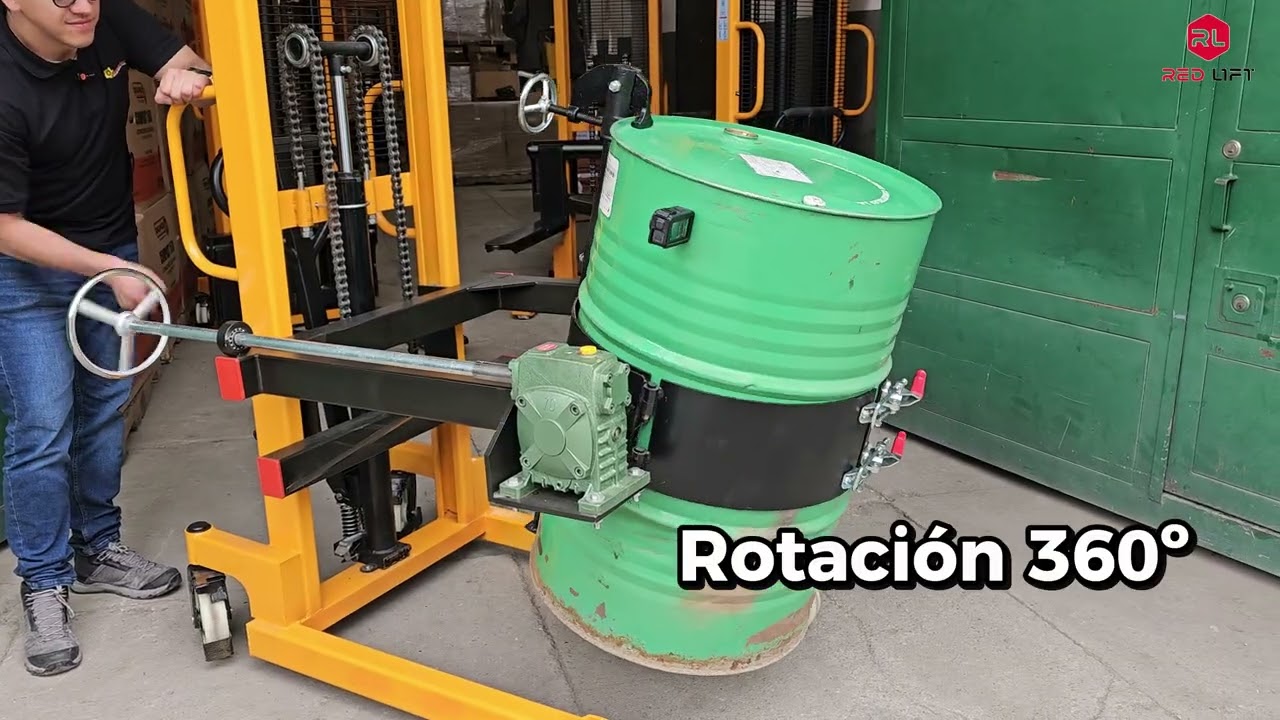 Conoce nuestro elevador y rotador de Canecas o Bidones Red Lift KD-2MP - Maquitec
