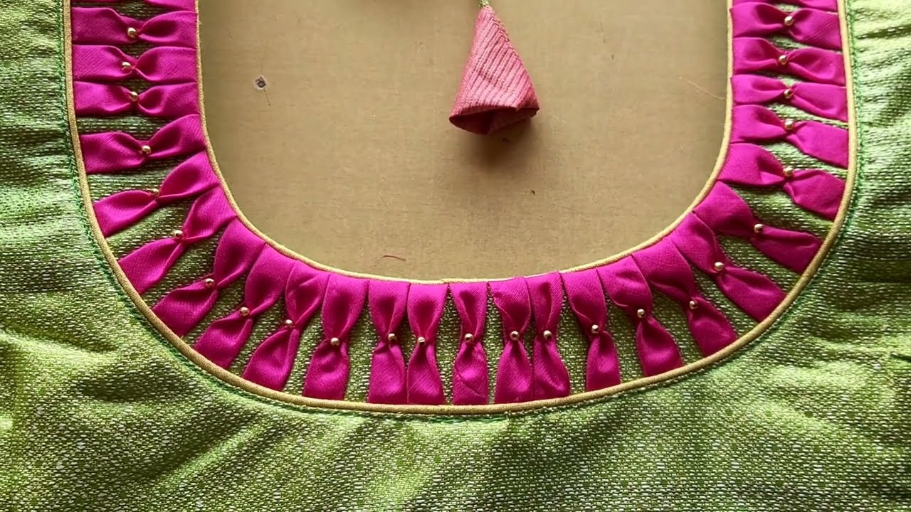 Design 121.  patch work blouse back neck design/ latest neck design cutting and stitching