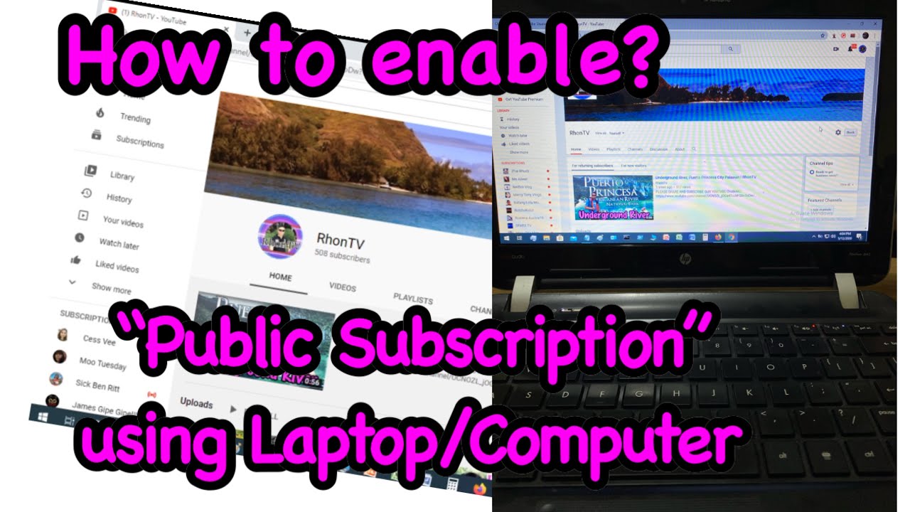 HOW TO ENABLE PUBLIC SUBSCRIPTION USING LAPTOP/COMPUTER I RhonTV