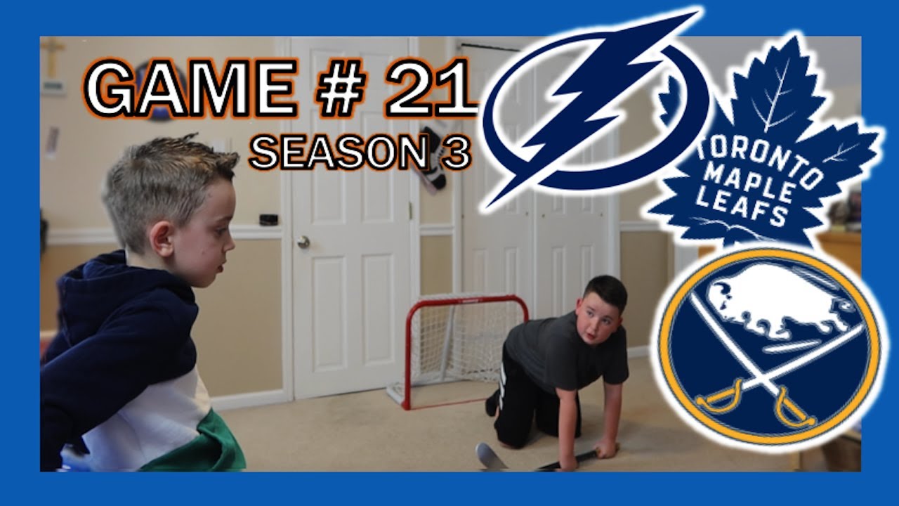 KNEE HOCKEY SEASON 3 - GAME 21 - MAPLE LEAFS / SABRES / LIGHTNING - QUINNBOYSTV
