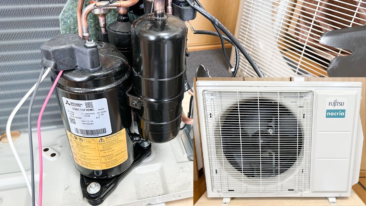 FUJITSU GENERAL Mini-Split Air Conditioner Outdoor Unit AO-H282M Inverter Compressor Running Sound