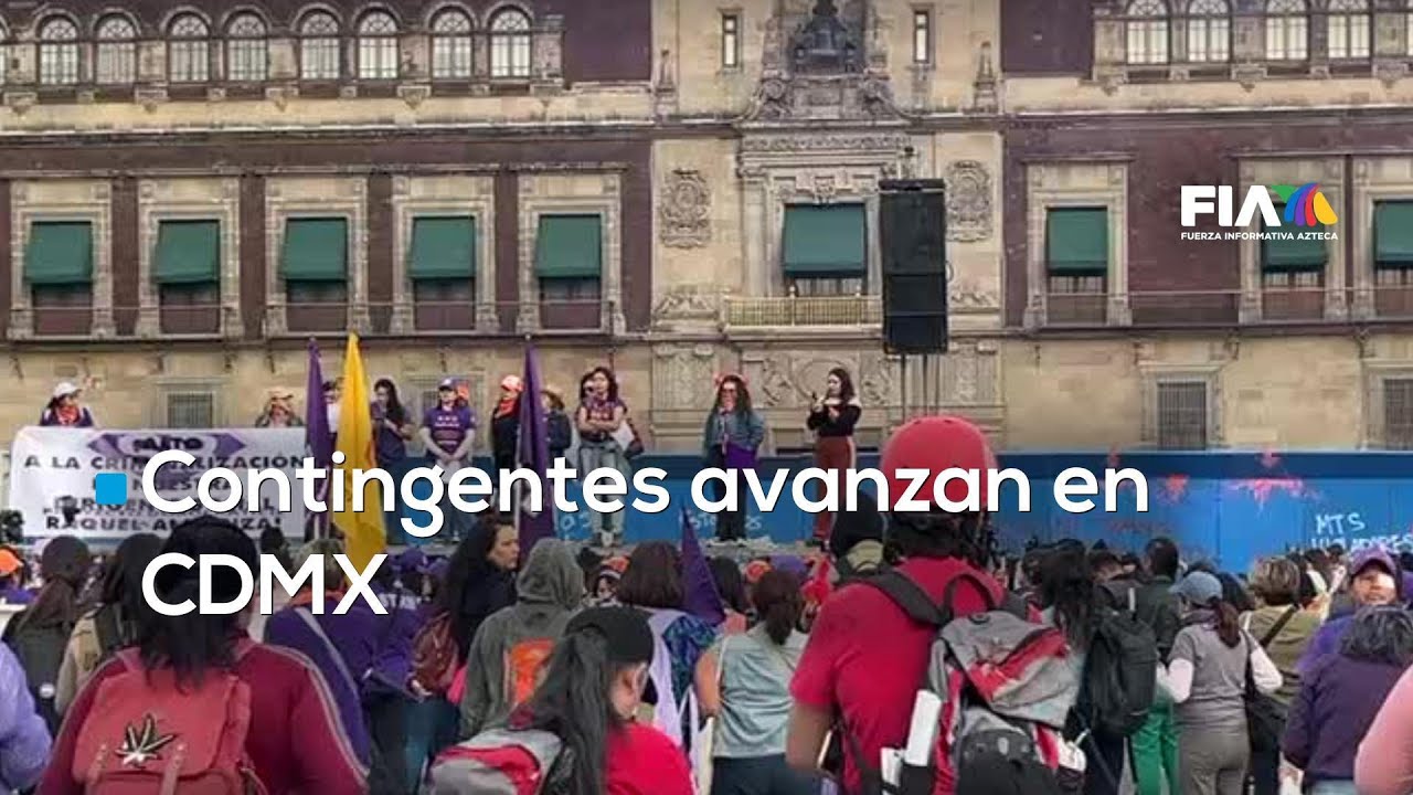 #DíaNaranja | Contingentes avanzan en CDMX durante la marcha contra la vi0lencia a la mujer