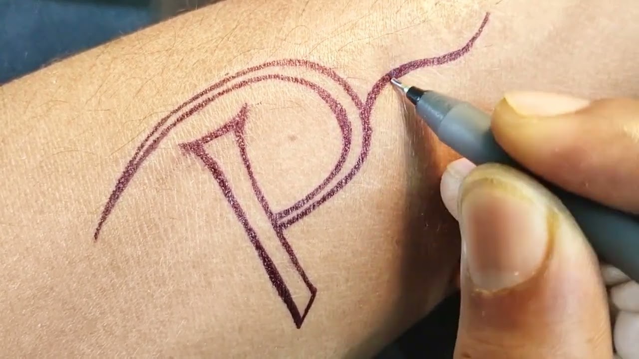 P letter tattoo designs on hand at home for boys by pen | Tattoo style