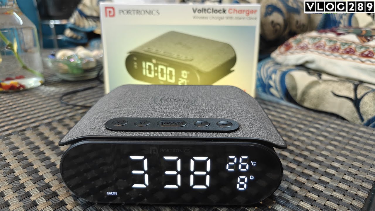 Portronics VoltClock 15W Wireless Charger with Digital Alarm Clock | NISCHAL heartbeat Vlog Ep- 289