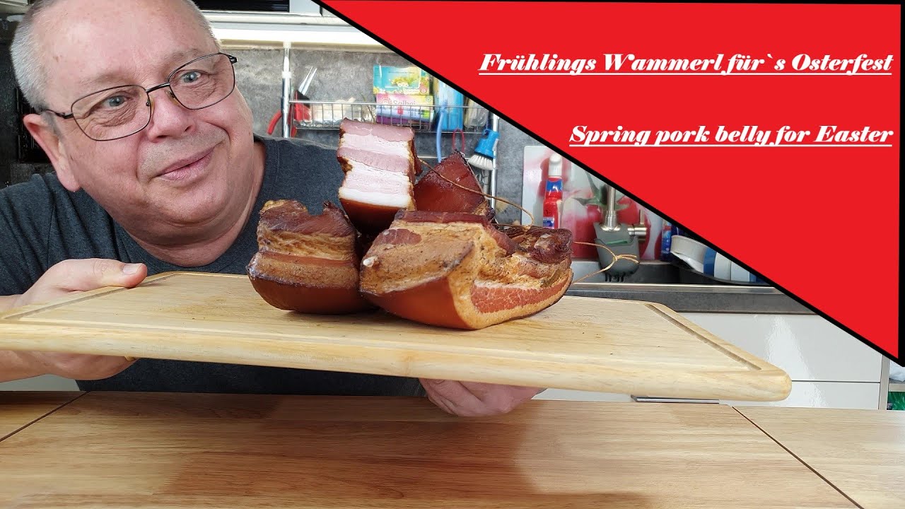 Warmger&auml;ucherter Schweinebauch selbst gemacht / Easter Pork belly warm smoked