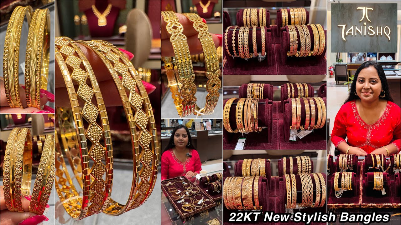 Tanishq Fantastic 22KT Gold bangles in trendy style &Modern look|✨Daily to Office wear gold bangles