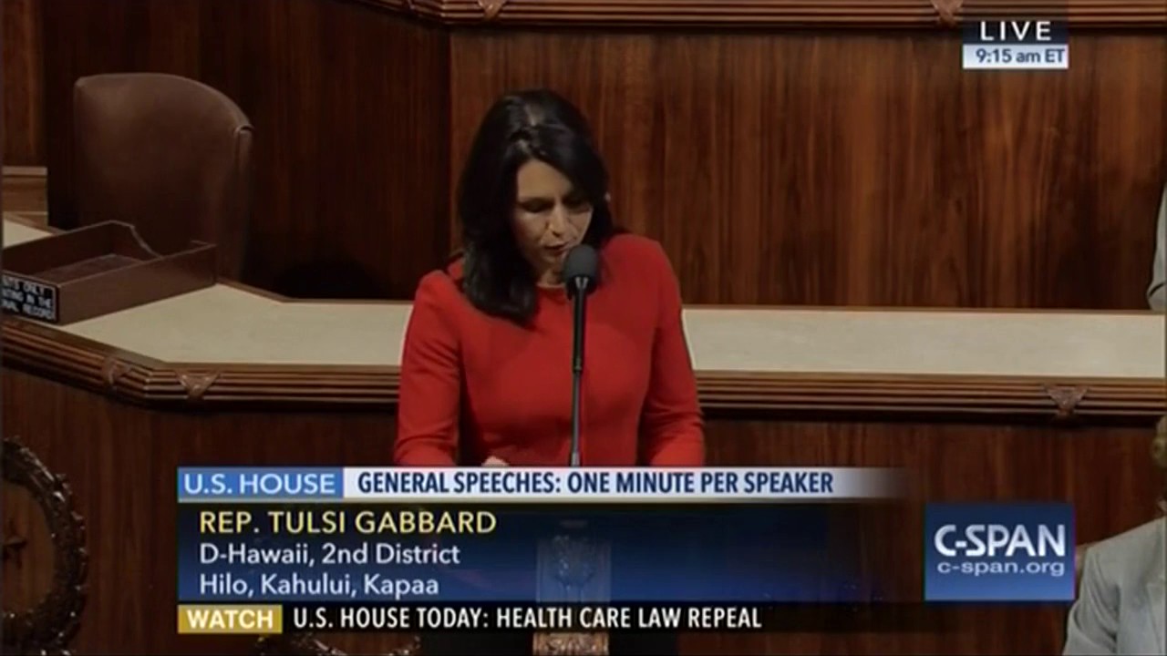 Rep. Tulsi Gabbard Urges Support For Stop Arming Terrorists Act- 1/13/17