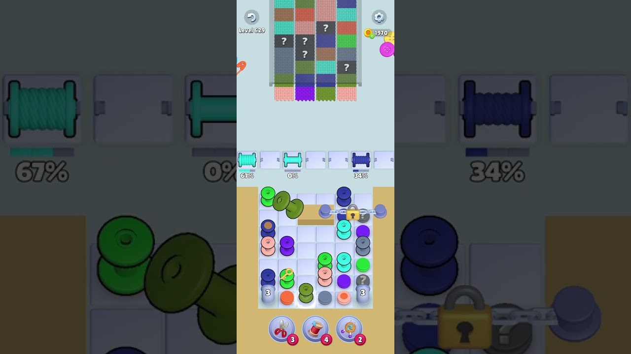 Knit Out Level 629 Solution #knitoutpuzzlegame #knitout #knitoutlevel #knitoutgame #level629