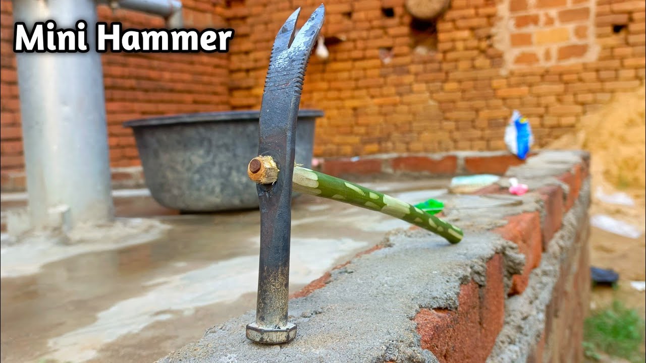 Mini hammer making from old nut bolt | blacksmith