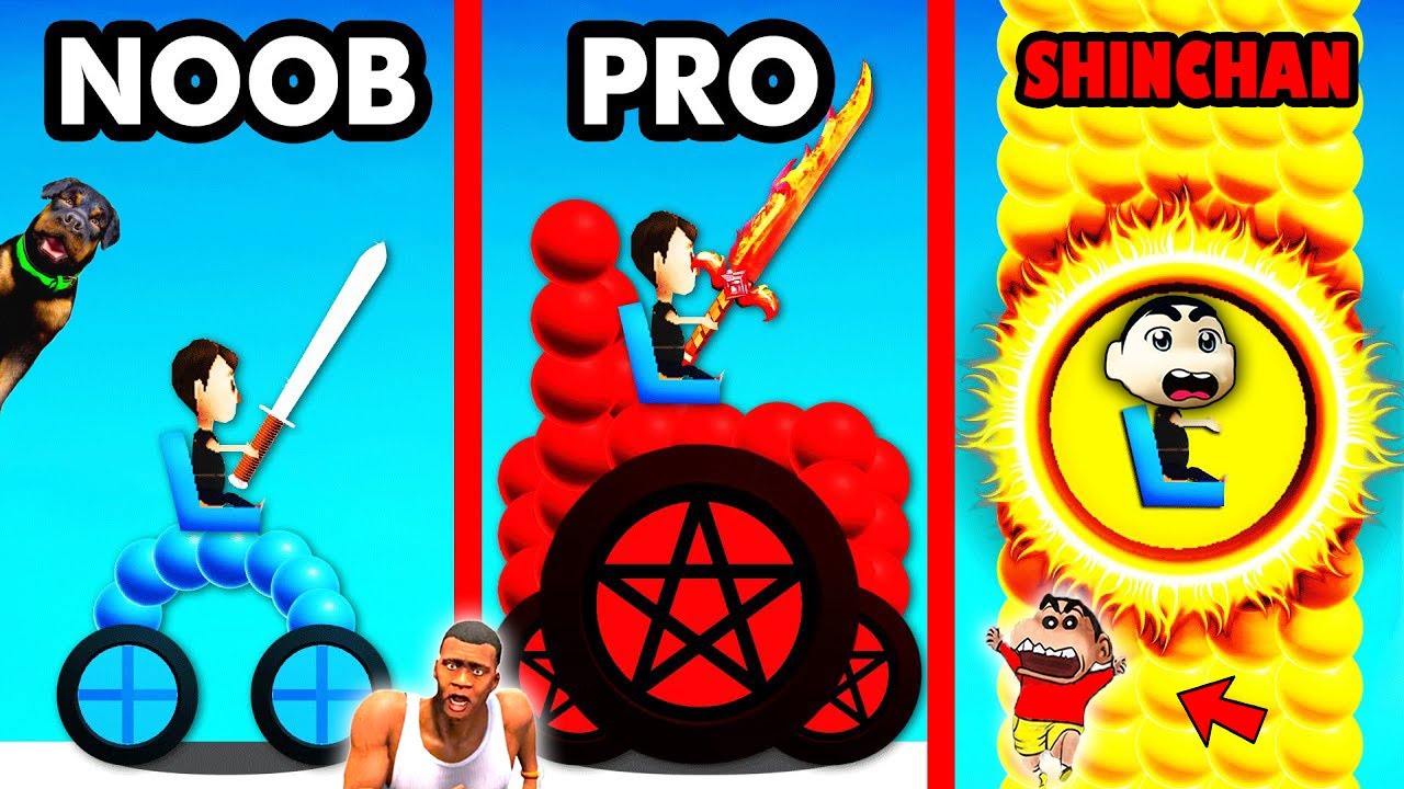 SHINCHAN Making Monster CARS | NOOB vs PRO vs HACKER In Draw Joust | CHOP AMAAN-T | Funny Game Hindi
