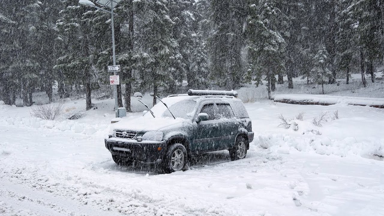 Below freezing stealth camping at a ski resort!