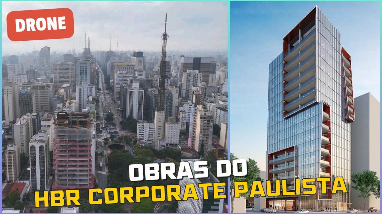 Drone na região da Paulista: Obras do HBR Corporate Paulista (Paulista 2678) - São Paulo