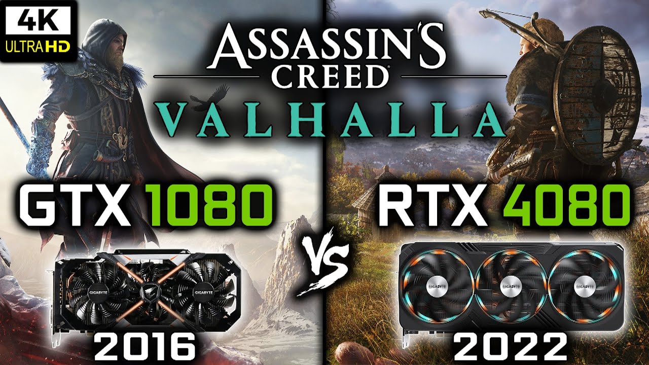 GTX 1080 vs RTX 4080 in Assassin's Creed Valhalla | 4K - Benchmark