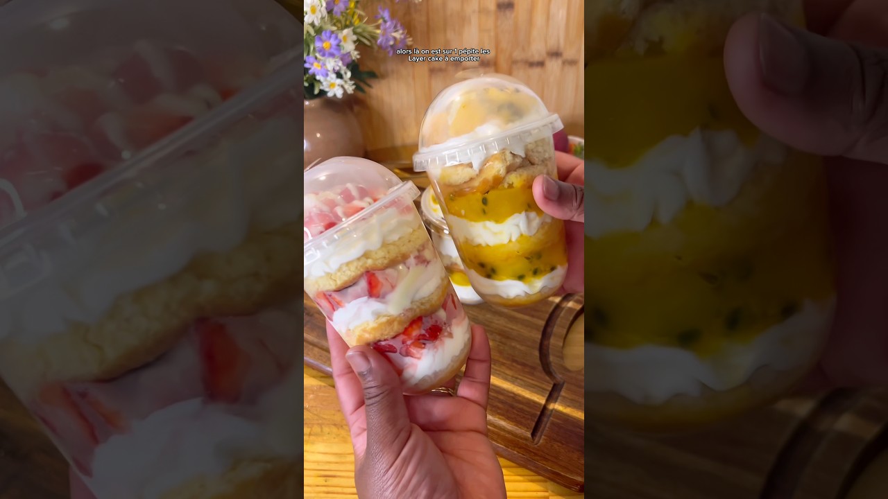 Layer cup, une nouvelle fa&ccedil;on de d&eacute;guster les layer cake#dessertfacile #ideedessert #strawberrycake