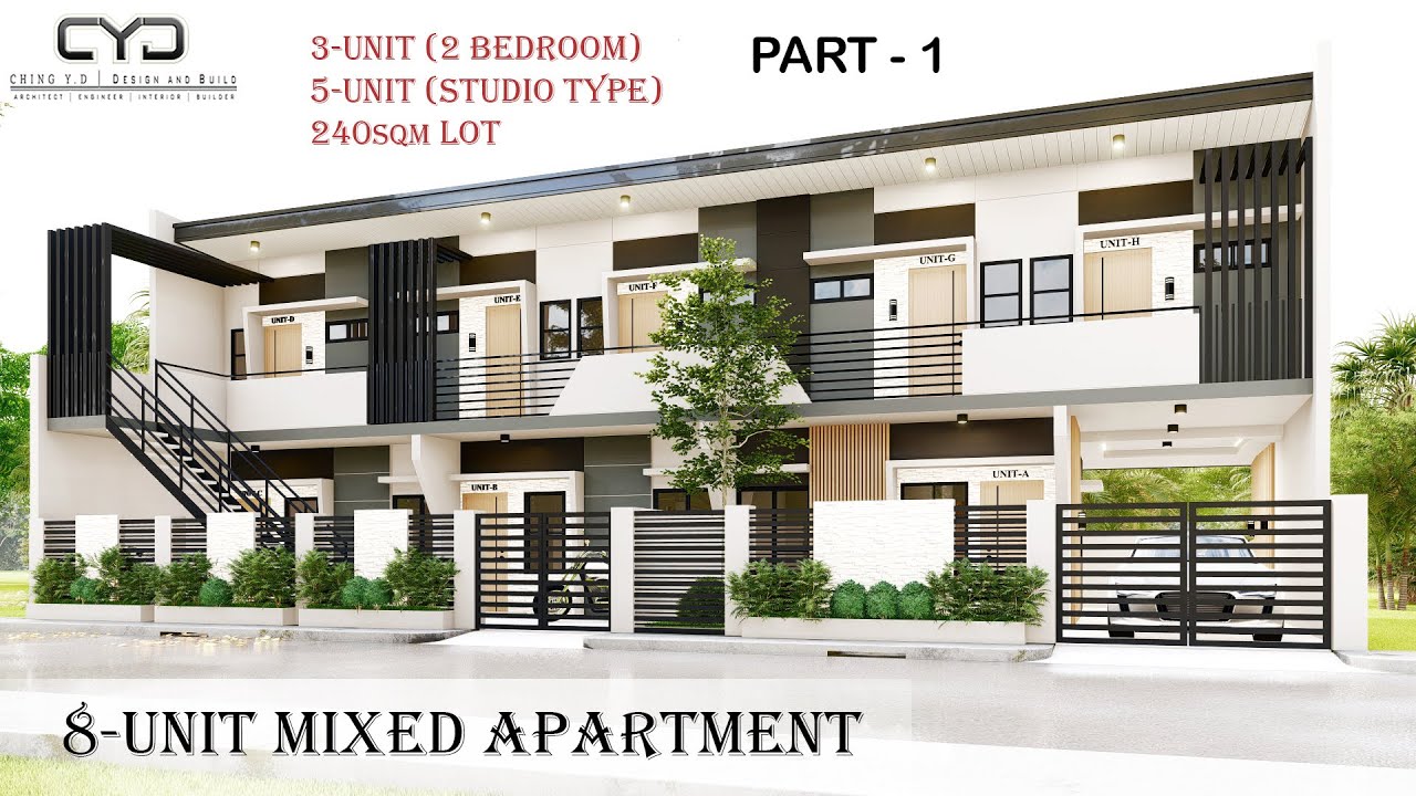 Project #50:  Part-1 | 8-UNIT MIXED APARTMENT | 240sqm Lot | House Tour | House Design | CYD ARKI