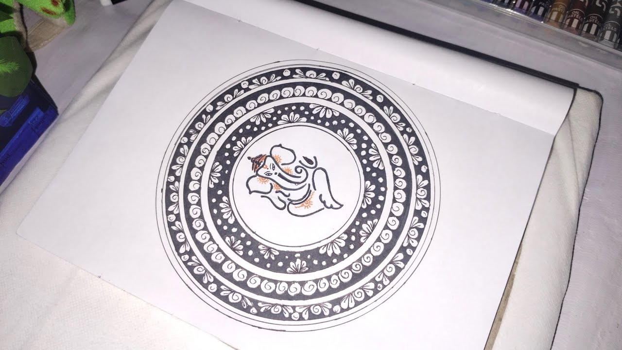 Ganesh mandala art ⚡🌸✨#lyrics#song#trending#video#viral