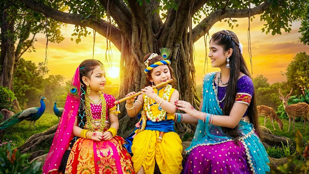 वृंदावन की छांव में बाल कृष्ण की मधुर बंसी | यशोमती मईया के नंदलाला | Shree Krishan Leela