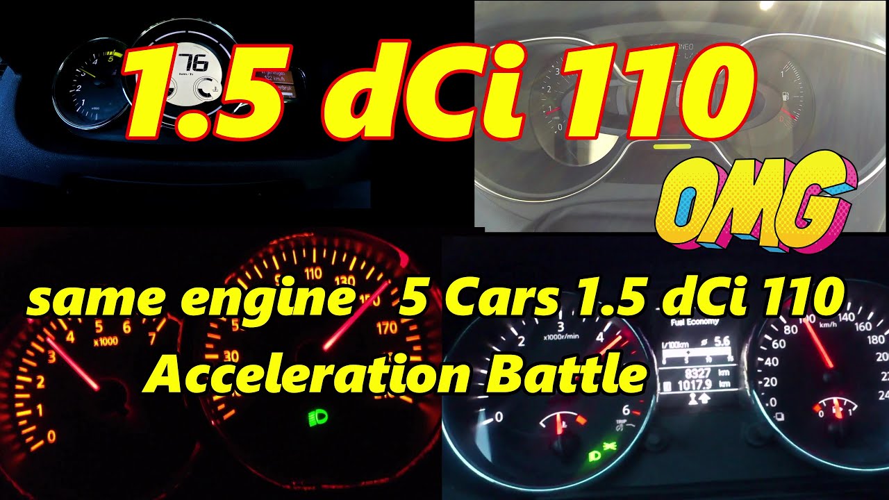 Same Engine, 5 Cars – 1.5 dCi 110 HP Acceleration Battle