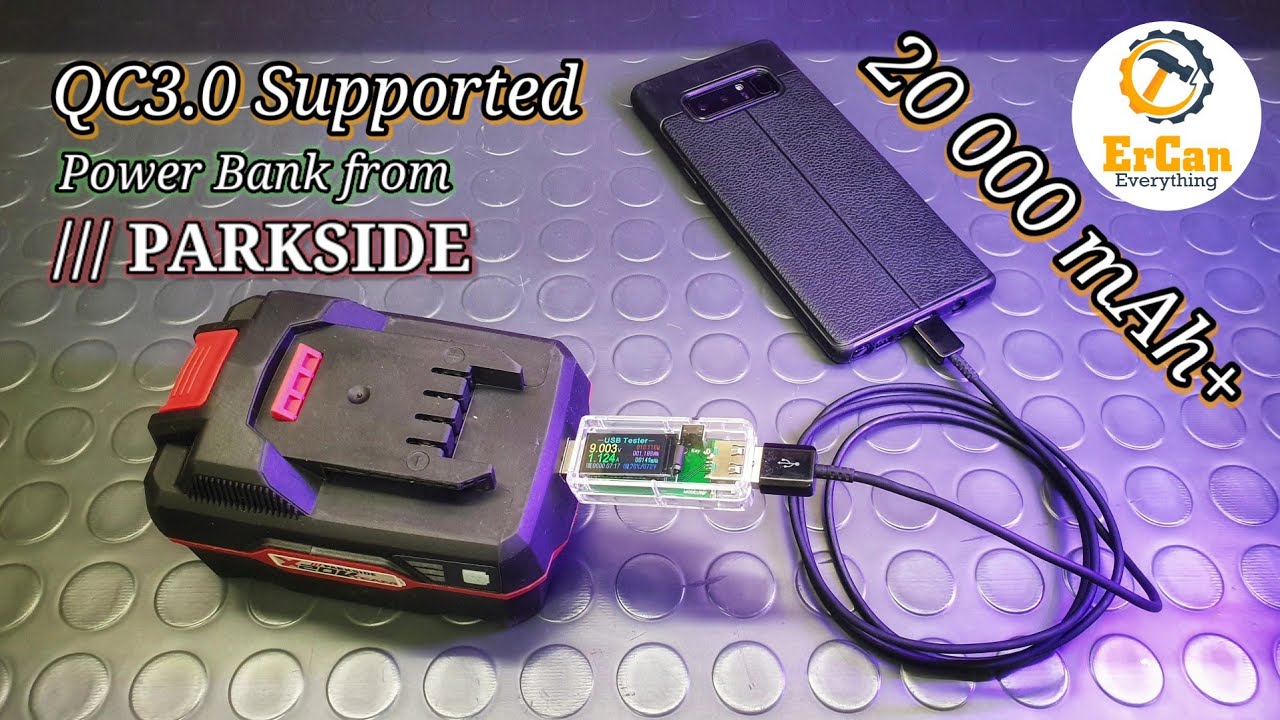 DIY 20 000 mAh QC3.0 Supported Parkside Power Bank from 20V 4Ah Parkside Battery! Just for $1