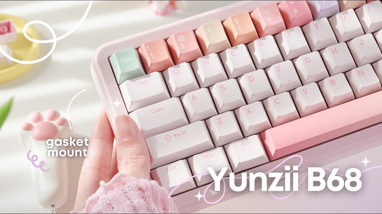 「YUNZII B68」prettiest wireless keyboard with a knob 🍡 | Zanook