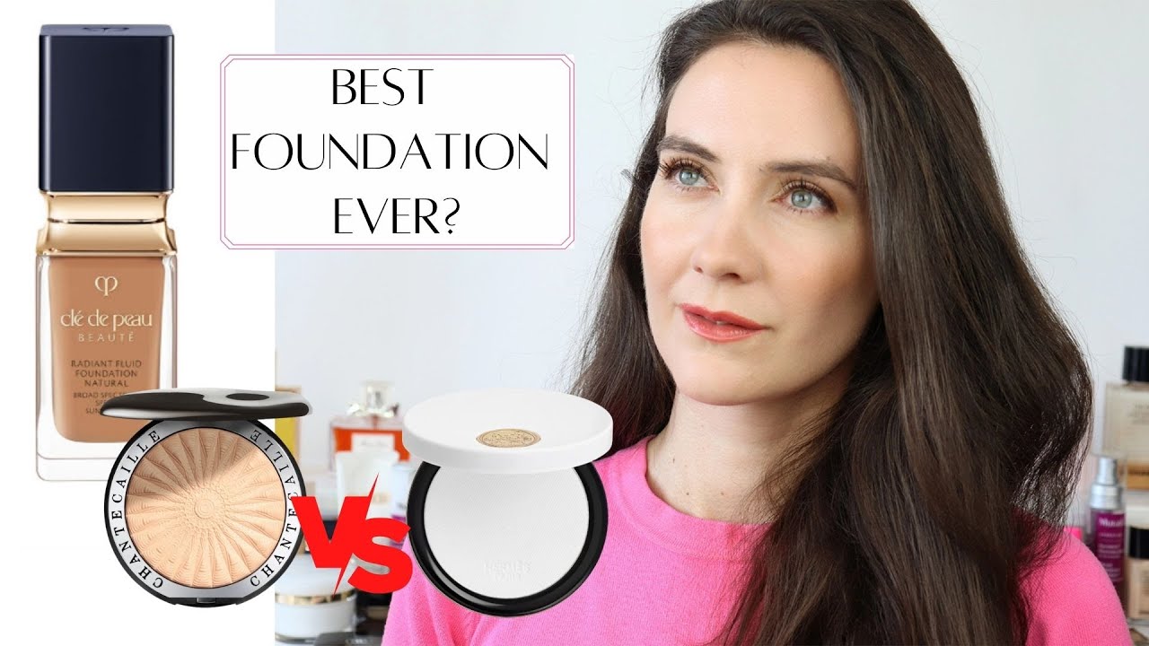 Trying CLE DE PEAU RADIANT FLUID FOUNDATION NATURAL + Chantecaille VS Hermes powders