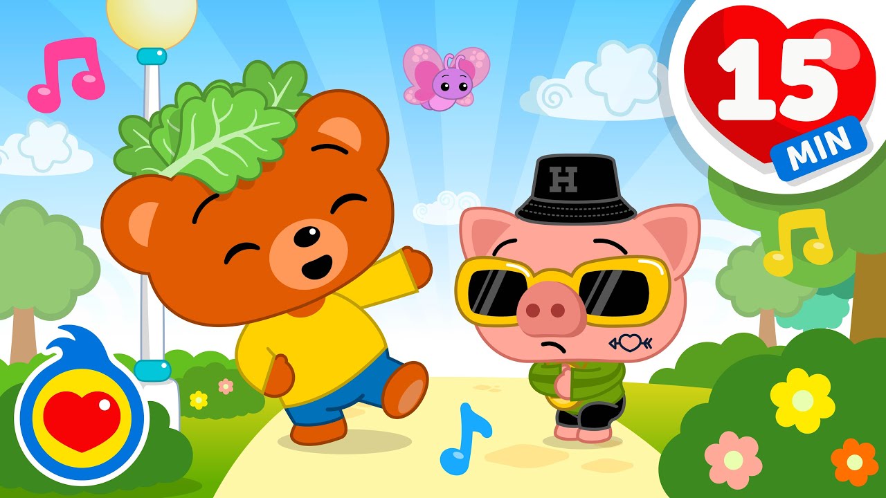 Um Urso Dançarino 🐻 🪇 | 15 minutos de Música Infantil | Um Herói do Coração ❤️