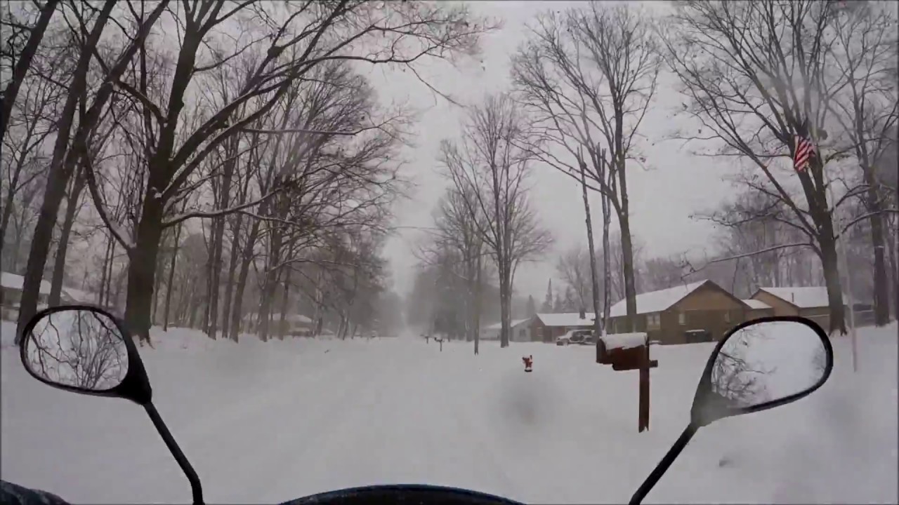 Riding my Moped in the snow also this is my 1st use with my GoPro!