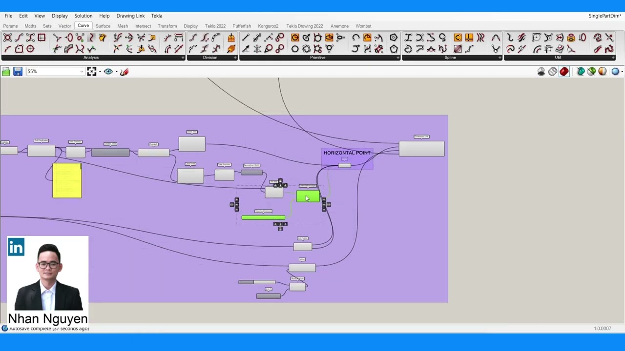 Tekla Grasshopper Tutorial: Single Part Dim (Part 02-Automate Bolt & Hole Dimensions)