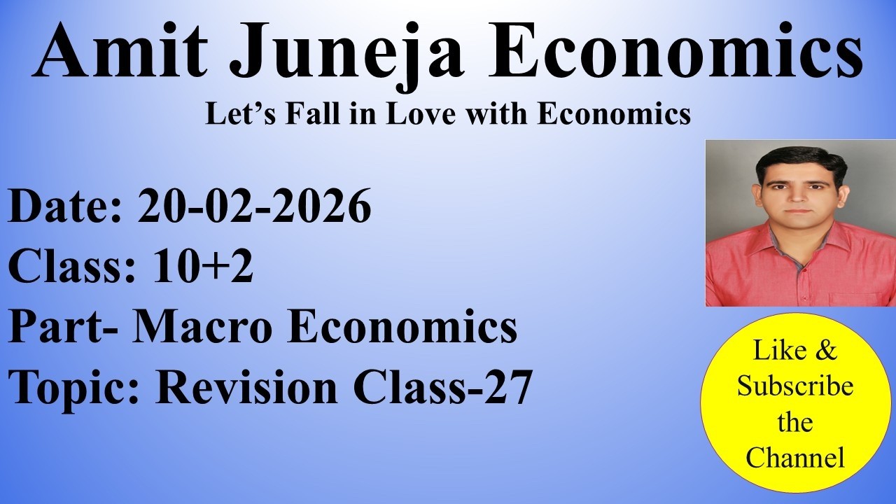 Revision Class-27 10+2 Economics Session: 2025-26