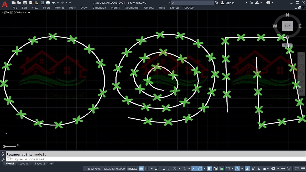 طريقة توزيع عدة نقاط أو بلوكات على طول الأشكال بشكل متساوي وبخطوة بسيطة على برنامج AutoCAD