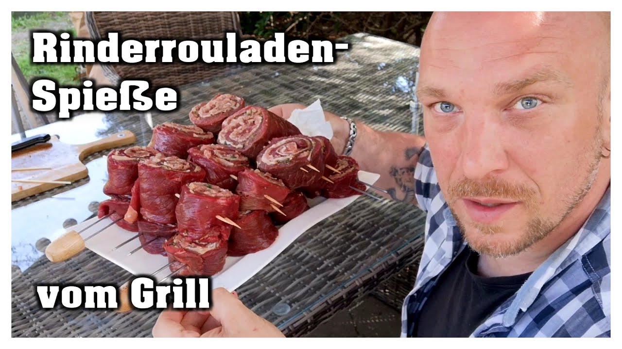 Grill Rouladen - Gefüllte Rinderrouladen-Spieße | Rezept-Vlog | Kugelgrill | Hobbyfamilie