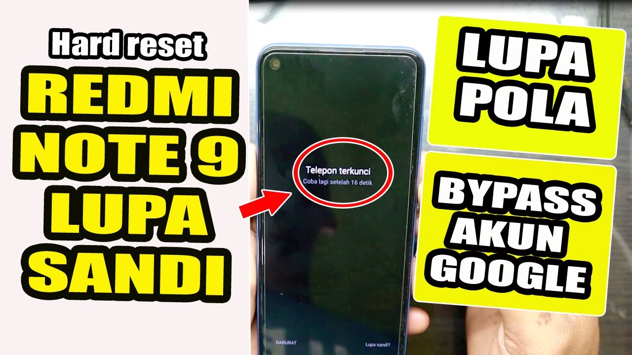 Cara Hard Reset Xiaomi Redmi Note 9 (Merlin) Lupa Pola, Password | Bypass Akun Google, FRP Done 100%