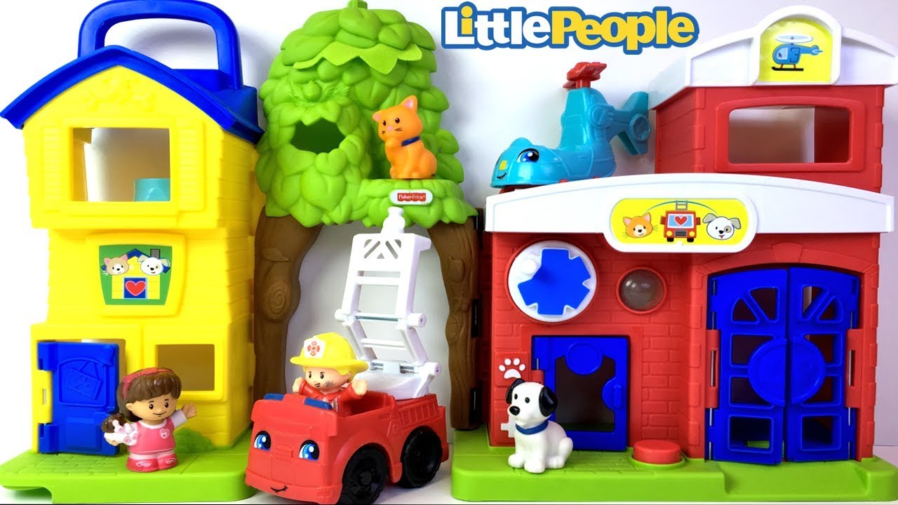 FISHER PRICE LITTLE PEOPLE EL RESCATE DE LOS ANIMALES CON LUCES Y SONIDOS LA ESTACION DE BOMBEROS