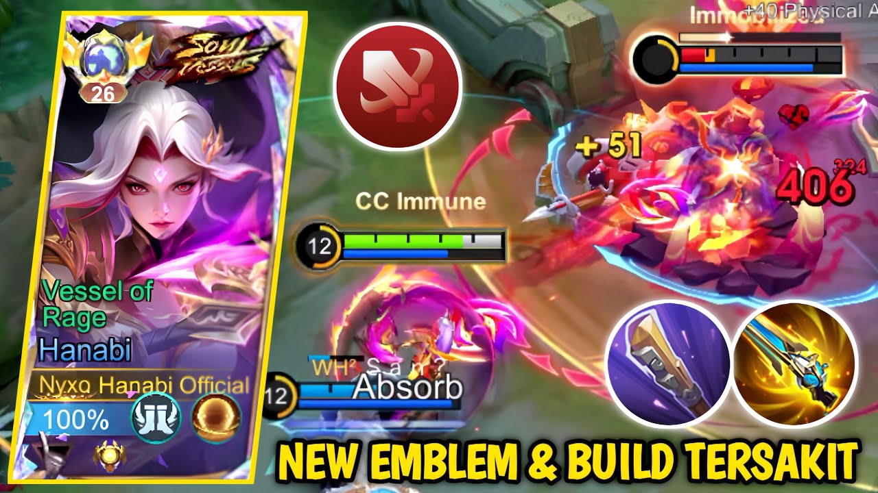 HANABI NEW EMBLEM & BUILD TERSAKIT 2026 - DAMAGENYA GAK NGOTAK! TOP GLOBAL HANABI - MLBB