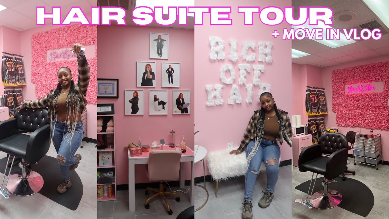 Salon Suite Move In Vlog 2023 | Salon Suite Tour 2023| Pink Salon Suite Tour 2023