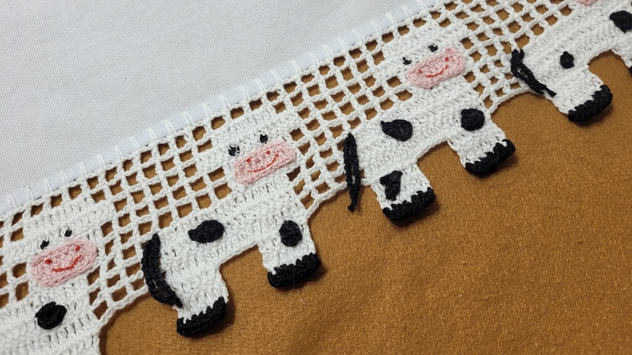 Aula de Crochê em Relevo - Vaquinhas em crochê - Alto Relevo - 501