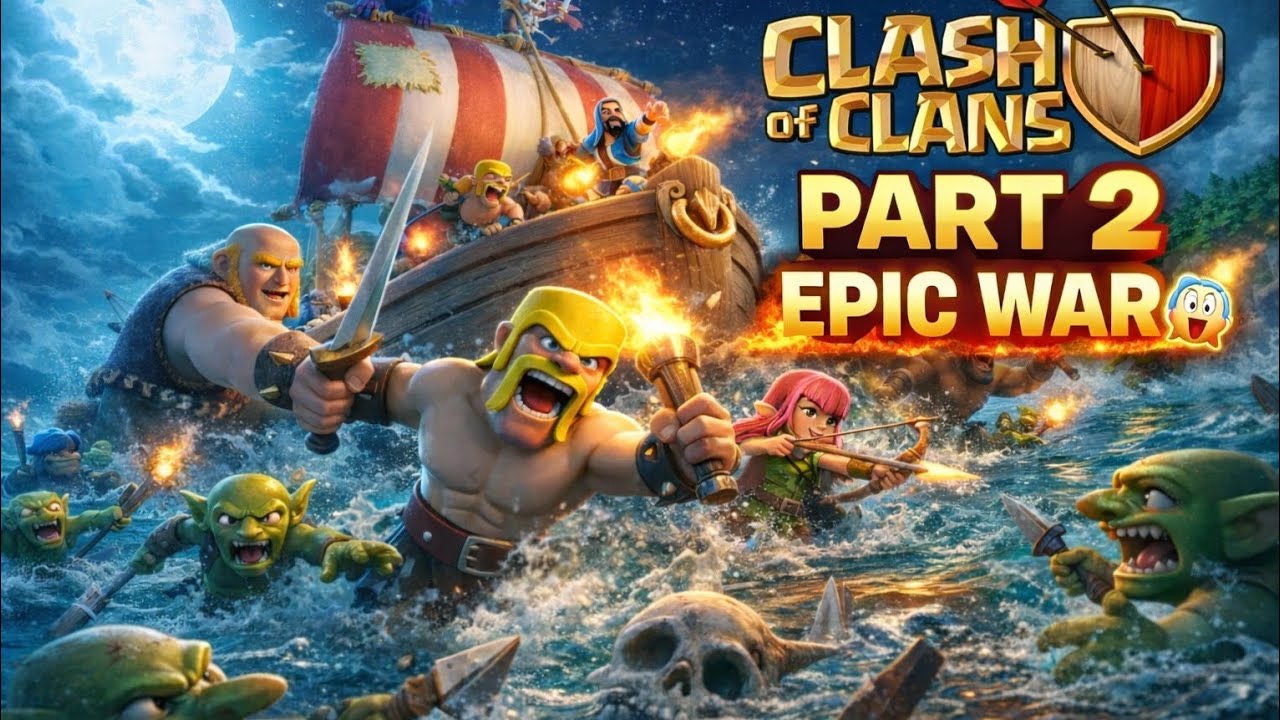 CLASH OF CLANS PART 2 🔥 EPIC SEA WAR 😱 | FULL ACTION GAMEPLAY