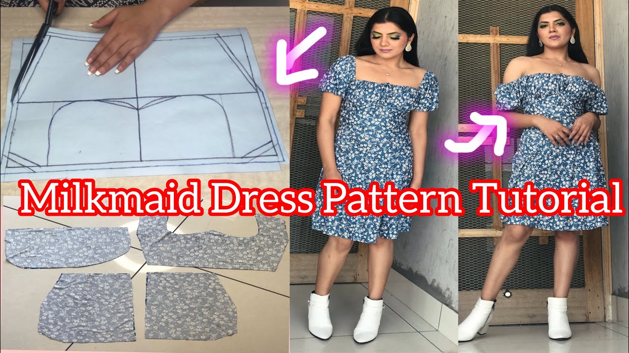 How To Draft A Milkmaid Dress Pattern / Milkmaid Pattern Tutorial/ Cutting stitching / Rajveerpunni