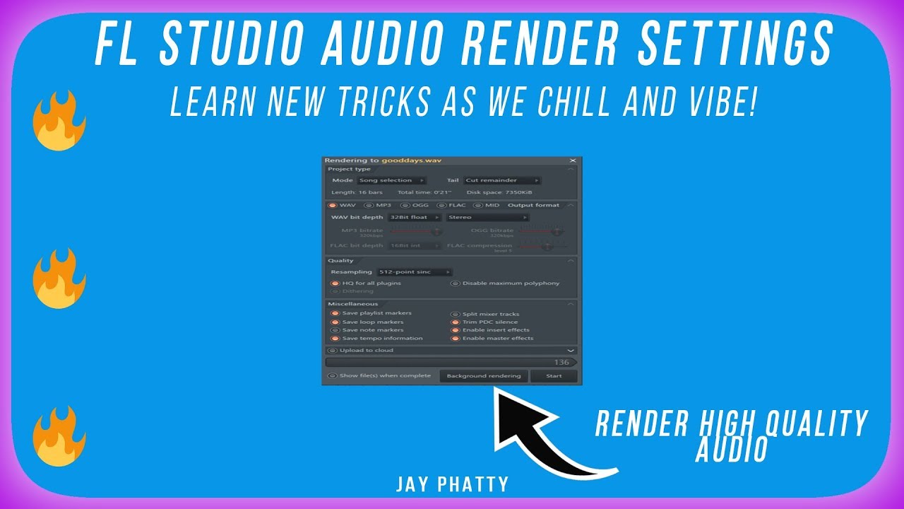 The Audio Settings I Use When Rendering In Fl Studio 20