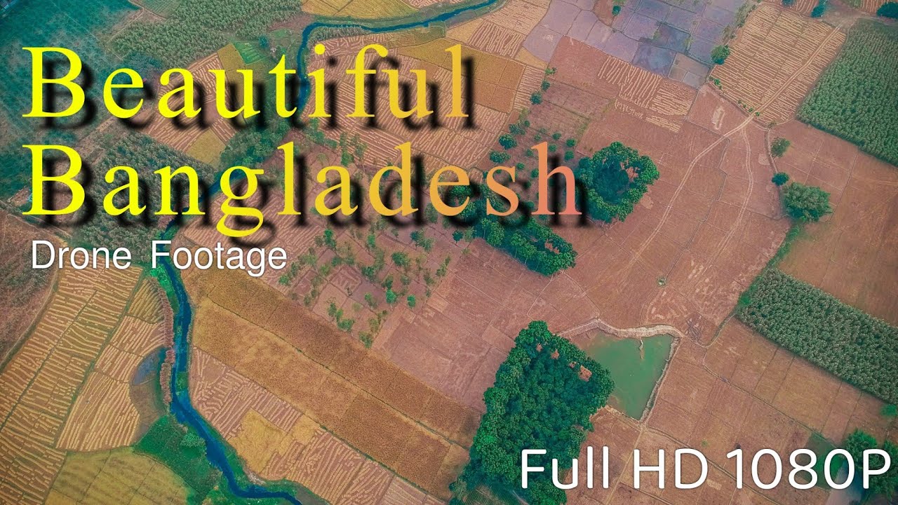 Drone footage of Beautiful Bangladesh. A small village of Setabganj Town, Dinajpur