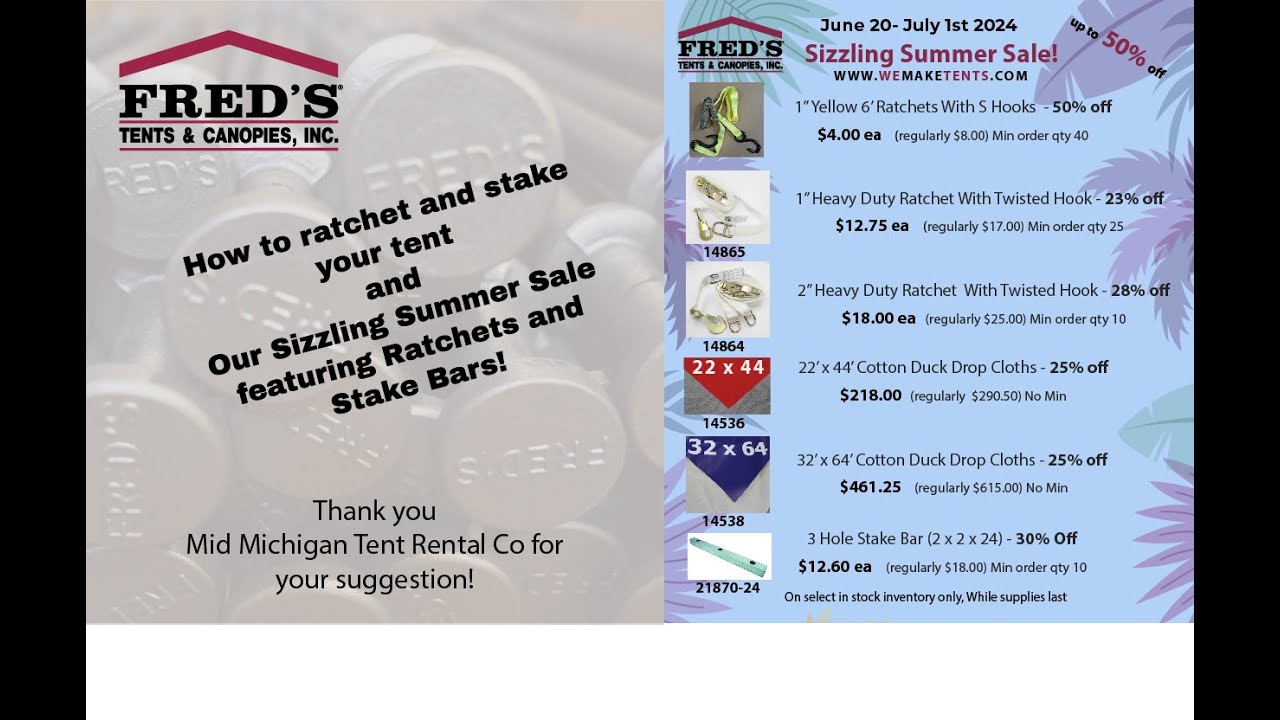 How to stake down your tent and our summer sale