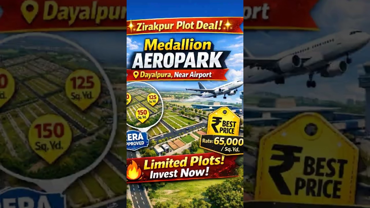Medallion Aero Park Zirakpur: शानदार प्लॉटिंग अवसर Dayalpura Road पर! High Return Investment 💰 #plot
