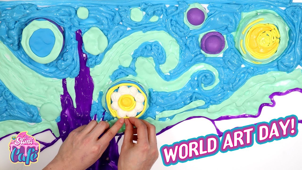 Creating Slimi Starry Night by van Gogh 🌟 | So SATISFYING | ORB Slimi Caf&eacute;&trade;