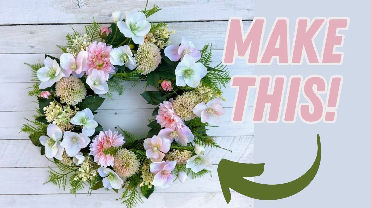 How to Make a Spring and Summer Dahlia Wreath/ step by step wreath tutorial