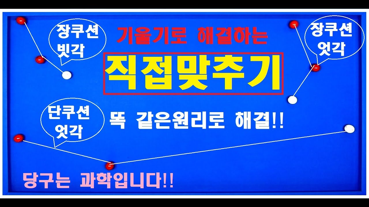 90편 직접맞추기 소장용[1.장쿠션엇각/2.장쿠션빗각/3.단쿠션엇각]하나의 원리로 3가지 전부 해결가능합니다!!