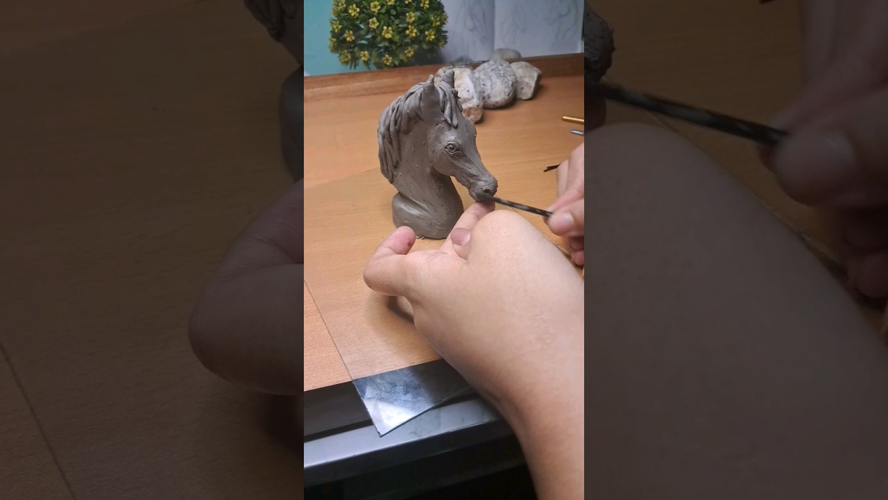 horse clay sculpture #shorts #art #youtubeshorts #sculpture #horse #trending #artist