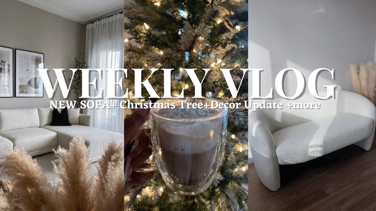 VLOG:NEW OFFICE SOFA!PUTTING UP MY CHRISTMAS TREE X CURTAINS, DECOR SHOPPING, LOTS OF COOKING&MORE