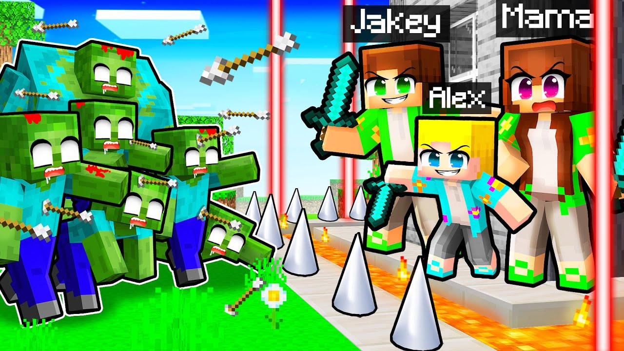 Baza SECURIZATA a Familiei *JAKEY* vs ZOMBIE MUTANTI pe Minecraft...